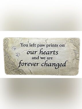 GANZ~You Left Paw Prints On Our Heart Plaque/ Stepping Stone~NEW!